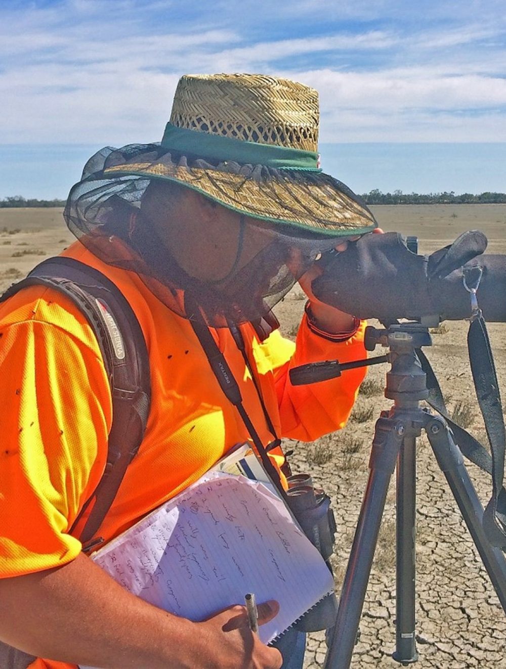 Wayne Walsh, Wemba Wemba Traditional Owner conducting bird counts at Lake Bael Bael, November 2019